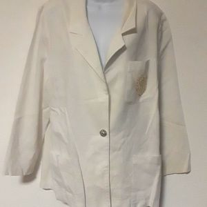 -c - VTG. RICHARD KRISTALL U.S.A. LARGE WHITE BLAZER